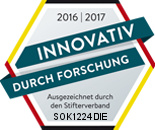 Sokratel wird 2017 vom Stifterverband mit dem Siegel "Innovativ durch Forschung ausgezeichnet"